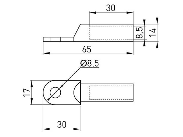 Алюминиевый кабельный наконечник 50мм.кв M8 (1 шт.) [s020012] E.NEXT e.end.stand.a.50 - Фото 2