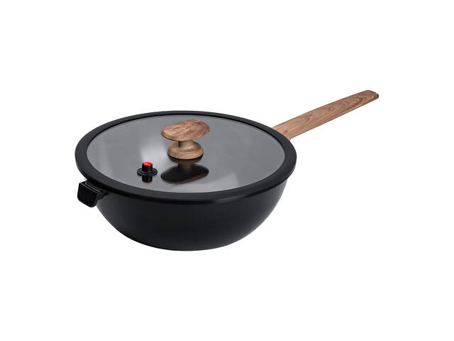 Алюмінієва сковорода 5.6 л з керамічним покриттям антипригарним Ø 30 см чорна MGC HP-4-460B - Фото 1