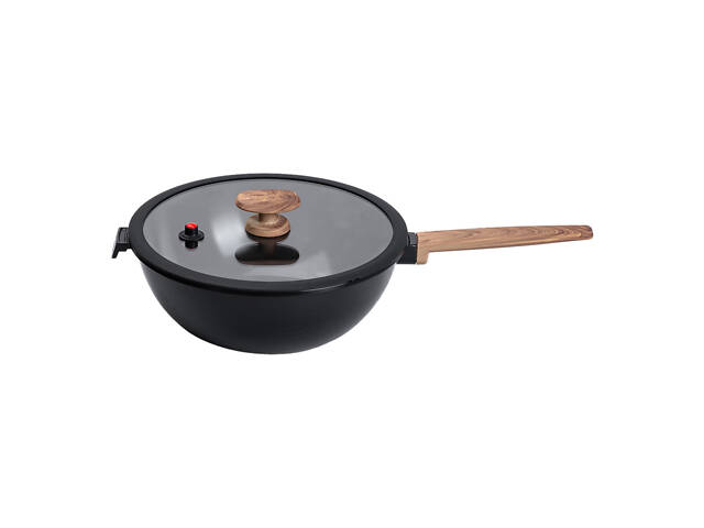 Алюмінієва сковорода 5.6 л з керамічним покриттям антипригарним Ø 30 см чорна MGC HP-4-460B - Фото 3