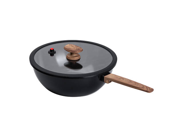 Алюмінієва сковорода 5.6 л з керамічним покриттям антипригарним Ø 30 см чорна MGC HP-4-460B - Фото 4