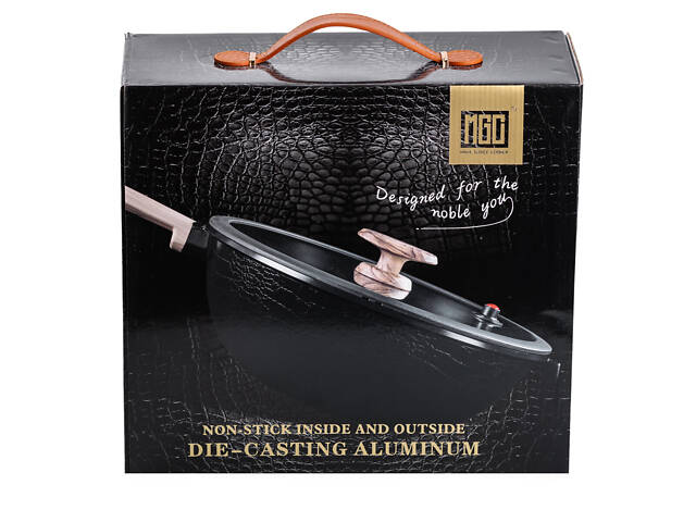 Алюмінієва сковорода 5.6 л з керамічним покриттям антипригарним Ø 30 см чорна MGC HP-4-460B - Фото 6