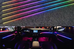 Ambient Light LED 6 у 1 на будь-яке авто. Контурне підсвічування салону Амбієнт підсвічування салону RGB в карти