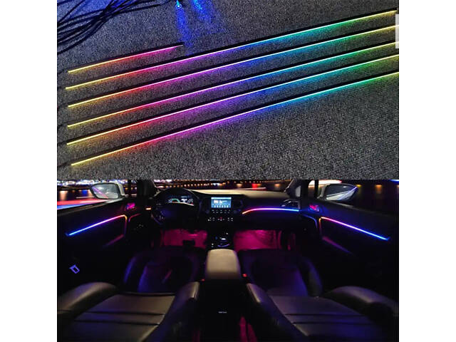 Ambient Light LED 18 в 1 на любое авто. Контурная подсветка салона Амбиент подсветка салона ргб Rgb в карты