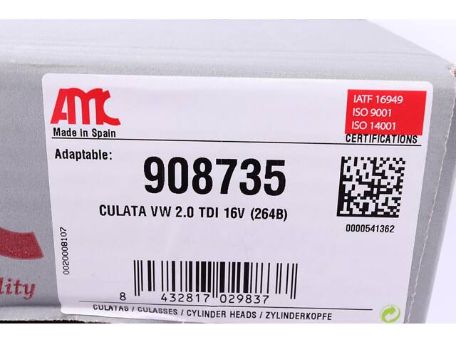 AMC 908735 Головка блоку циліндрів Audi A3/A4/Q5 2.0 TDI 09- - Фото 2