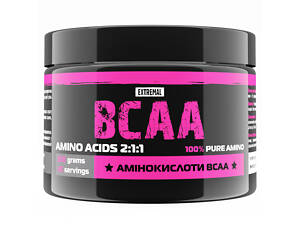 Аминокислоты ВСАА 100% для защиты и восстановления мышц – Extremal BCAA 2:1:1 200 г Без добавок (1000537887)