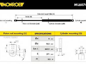 Амортизатор багажнику MONROE ML6074 на RENAULT MEGANE III купе (DZ0/1_)