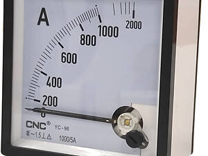 Амперметр аналоговий 1000/5А AC 96x96мм клас 1,5 [Б00029902] YC-96А CNC