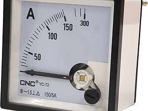 Амперметр аналоговий 150/5А AC 72x72мм клас 1,5 [Б00029836] YC-72А CNC