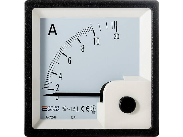 Амперметр прямого включення 10A AС 72x72мм [A0190010060] A-72-6 АСКО - Фото 1