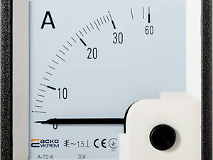 Амперметр прямого включения 30A AC 72x72мм [A0190010061] A-72-6 АСКО