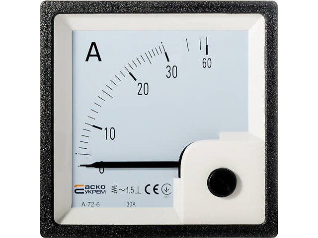 Амперметр прямого включення 30A AC 72x72мм [A0190010061] A-72-6 АСКО - Фото 1
