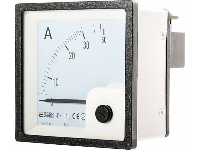 Амперметр прямого включення 30A AC 72x72мм [A0190010061] A-72-6 АСКО - Фото 4
