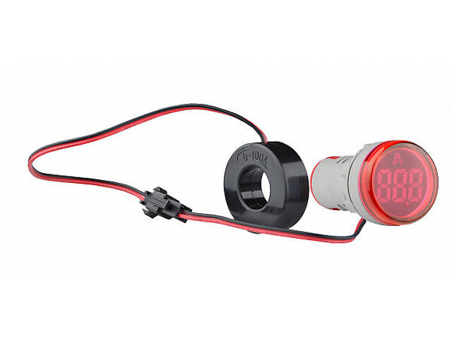 Амперметр цифровий 5-100А ᴓ22мм круглий червоний [A0190010158] U-ADM-A АСКО - Фото 1