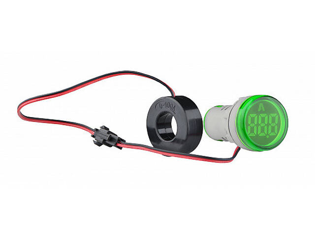 Амперметр цифровий 5-100А ᴓ22мм круглий зелений [A0190010159] U-ADM-A АСКО - Фото 1