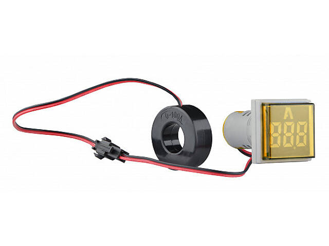 Амперметр цифровий 5-100А ᴓ22мм квадратний жовтий [A0190010145] U-ADM-A АСКО - Фото 1