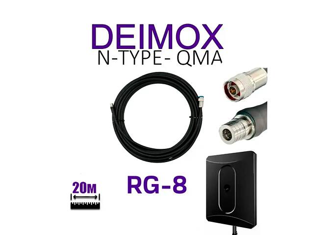 Антенный кабель для Alientech DEIMOX N-Type - QMA, 20 м RG-8