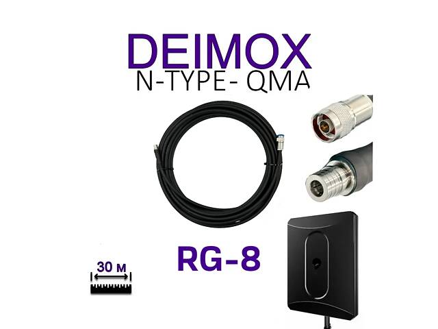 Антенный кабель для Alientech DEIMOX N-Type - QMA, 30 м RG-8