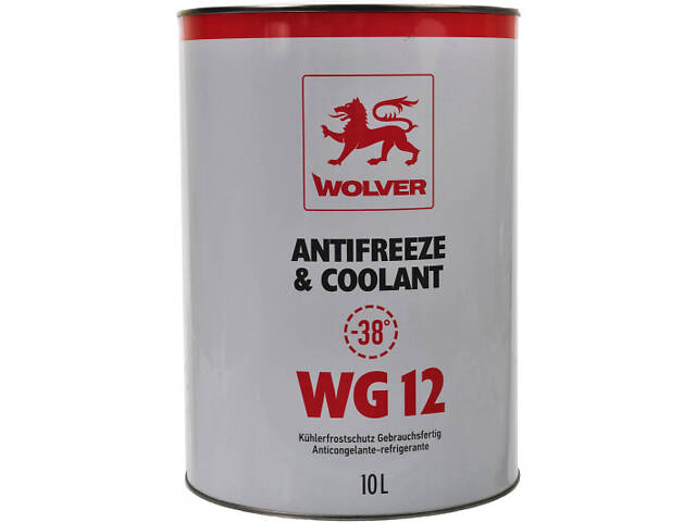 Антифриз готовый Wolver G12 Antifreeze & Coolant Red WG12 красный-38 °C 10