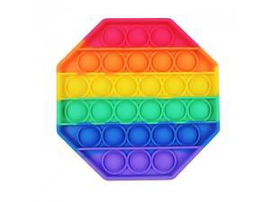 Антистресс сенсорная игрушка PopAr Pop It Восьмиугольник Push Up Bubble Разноцветная