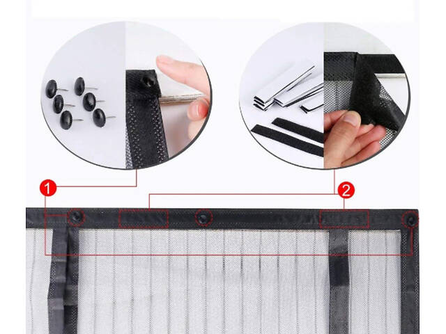Антимоскітна сітка-штора на магнітах Magic Mesh - Фото 4