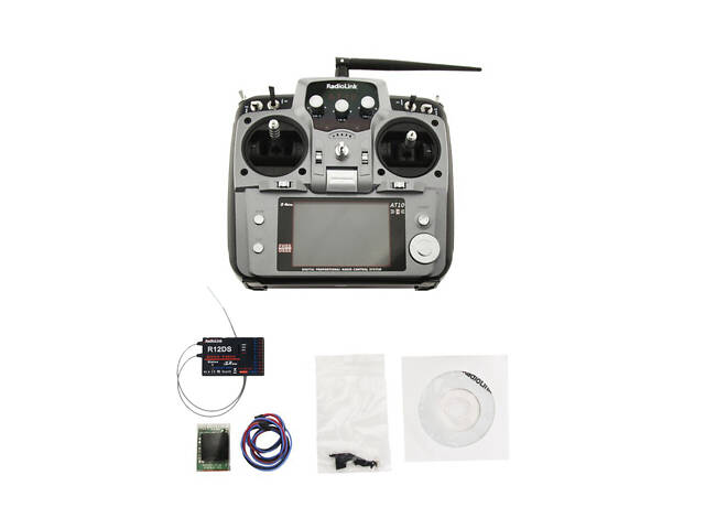 Аппаратура р/у авиа 12к Radiolink AT10 II с приемником R12DS (серый) - Фото 3