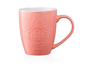 ARDESTO Чашка Barocco, 330 мл, рожева, фарфор