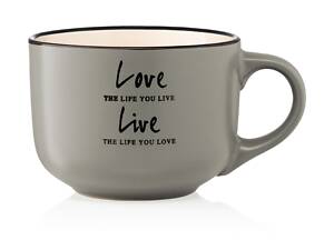 ARDESTO Чашка Way of life, 550 мл, сіра, кераміка
