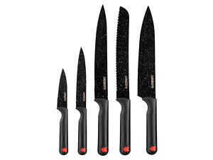 ARDESTO Набір ножів Black Mars 5 пр., чорний, нержавіюча сталь, пластик (AR2105BR)