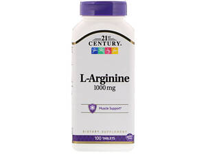 Аргинин, L-Arginine, 21st Century, 1000 мг, 100 таблеток