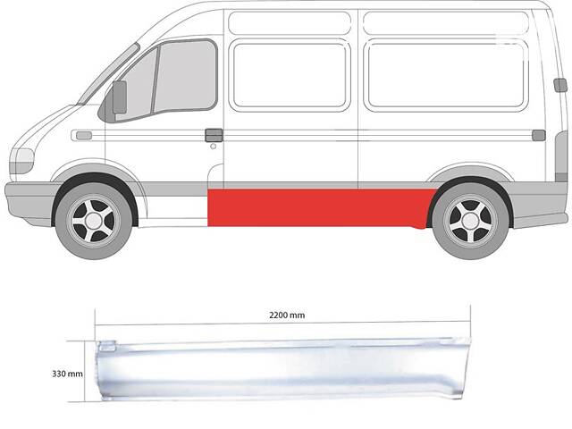 Арка заднего крыла OPEL MOVANO A (X70) / RENAULT MASTER (JD) 1998-2011 г.