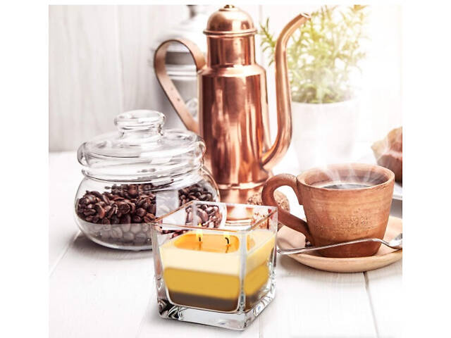 Ароматична свічка у стакані із триколірним наповненням Соняшники (SNK80-330) - Фото 2