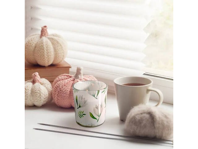 Ароматична свічка в скляному стакані Bispol Біла квітка (SN 72s-42) - Фото 2