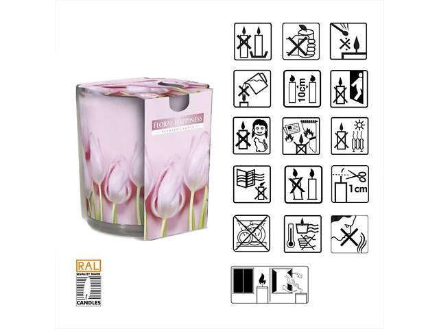 Ароматична свічка в скляному стакані Bispol Квіткове щастя (SN 72s-41) - Фото 4