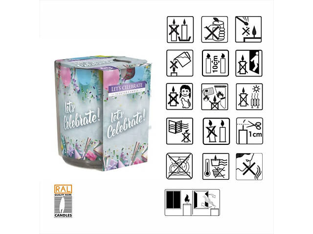 Ароматична свічка в скляному стакані Bispol Let`s celebrate (SN 72s-49) - Фото 4