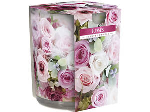 Ароматична свічка в скляному стакані Bispol Троянди (SN 72s-02)