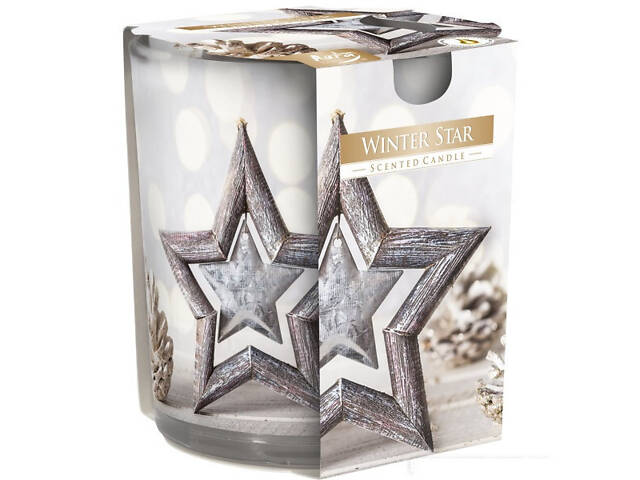 Ароматична свічка в скляному стакані Зимові зірки (SN 72s-24) - Фото 1