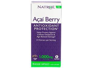 Асаи (супер), AcaiBerry, Natrol, 1000 мг, 75 капсул