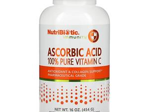 Аскорбиновая кислота в порошке, Витамин C, Ascorbic Acid, 100% Pure Vitamin C, NutriBiotic, 454 гр