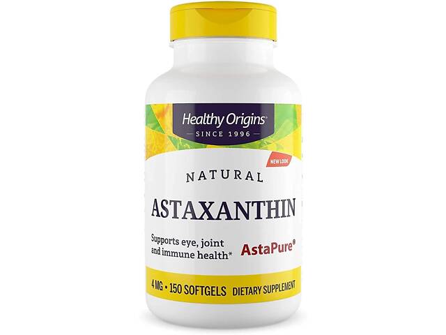Астаксантин, Astaxanthin, Healthy Origins, 4 мг, 150 гелевых капсул Астаксантин, Astaxanthin, Healthy Origins, 4 мг, 150 гелевых капсул