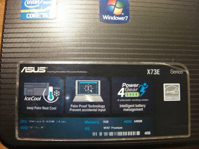 Asus Х73Е / К73Е 17.3' LED Core I5-2430М 2.40ГГц-3.0ГГц 8ГБ/320ГБ HDMI ВебКамера Як-Нова Батарея Новий 96Вт Б/Ж з США #1 - Фото 4