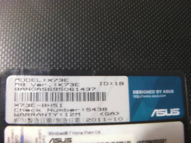 Asus Х73Е / К73Е 17.3' LED Core I5-2430М 2.40ГГц-3.0ГГц 8ГБ/320ГБ HDMI ВебКамера Як-Нова Батарея Новий 96Вт Б/Ж з США #1 - Фото 15