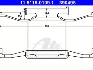 ATE 11.8116-0109.1. Планка тормозного суппорта