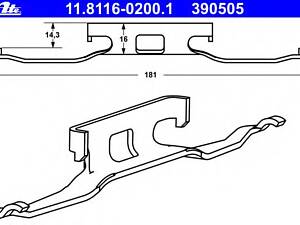 ATE 11.8116-0200.1 Планка супорта (переднього) прижимна MB Sprinter/Vito/VW LT (Ate)