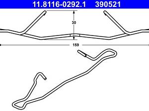 ATE 11.8116-0292.1 Планка супорта (переднього) прижимна Opel Astra G/H 04-/Combo 01- (Ate)