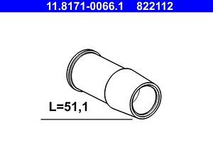 ATE 11.8171-0066.1 Ремкомплект направляючих супорта (переднього) VW T5 03-15 (Ate) (d=13mm/L=51.1mm)