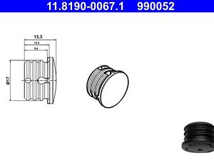 ATE 11.8190-0067.1 Заглушка пыльника направляющей суппорта d=17mm (Ate)