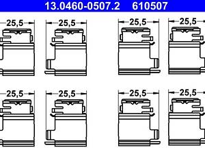 ATE 13.0460-0507.2 Планка супорта (переднього/заднього) прижимна (к-кт) Opel Movano B/Renault Master III 2.3dCi 10-