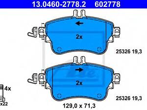 ATE 13.04602778.2. Колодка тормозная