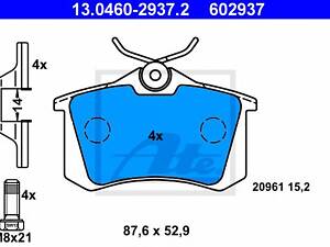 ATE 13.04602937.2. Колодка тормозная