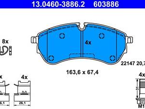 ATE 13.0460-3886.2 Колодки гальмівні (передні/задні) VW Crafter/MAN TGE 2.0TDI 16-